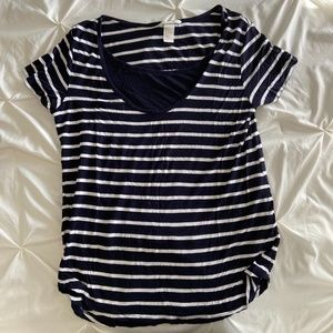 H&M MAMA: Navy/White Striped Nursing-Friendly Top